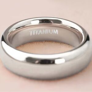 Men’s Luxury Titanium Steel Silver Shiny Finish 6mm Band Size 13